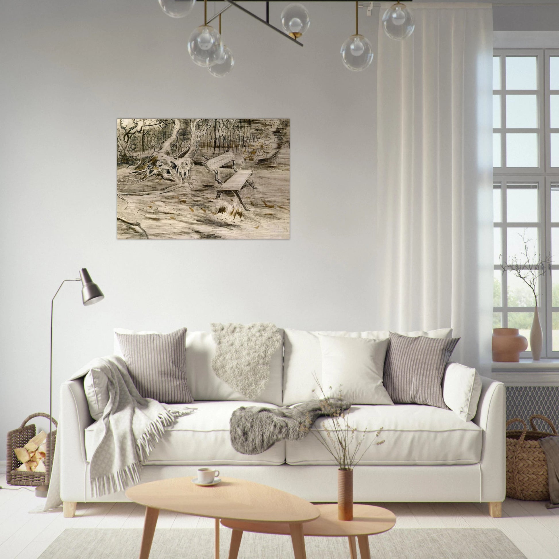 The Bench - Vincent van Gogh Brushed Aluminum Print - 70x100 cm / 28x40 inches | Vincent van Gogh Aluminum Print | Vincent van Gogh Prints