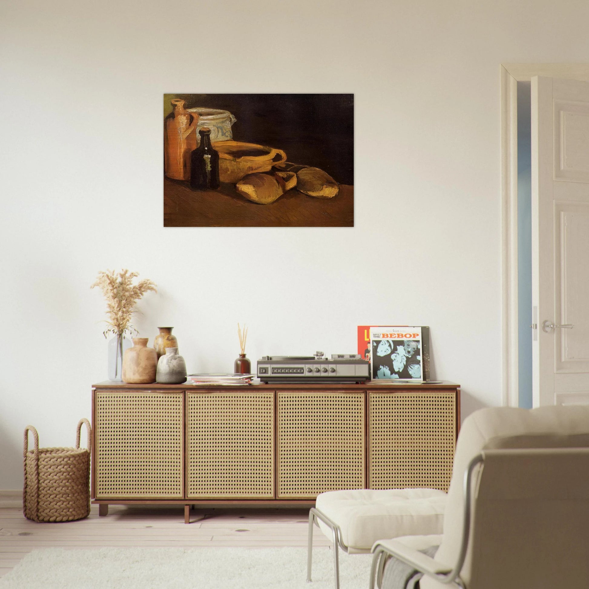 Still Life with Clogs and Pots - Vincent van Gogh Brushed Aluminum Print - 70x100 cm / 28x40 inches | Vincent van Gogh Aluminum Print | Vincent van Gogh Prints