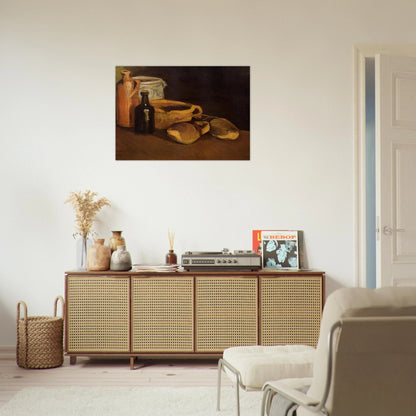Still Life with Clogs and Pots - Vincent van Gogh Brushed Aluminum Print - 70x100 cm / 28x40 inches | Vincent van Gogh Aluminum Print | Vincent van Gogh Prints