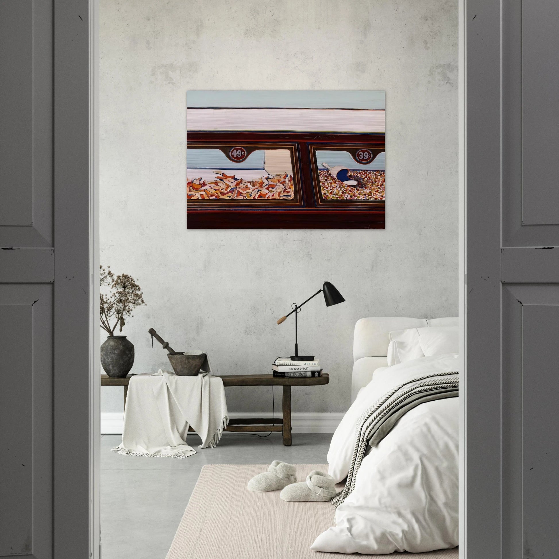 Candy Counter - 1963 - Wayne Thiebaud Brushed Aluminum Print - 70x100 cm / 28x40 inches | Wayne Thiebaud Aluminum Print | Wayne Thiebaud Prints