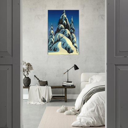 New Fallen Snow - Eyvind Earle Brushed Aluminum Print - 70x100 cm / 28x40 inches | Eyvind Earle Aluminum Print | Eyvind Earle Prints
