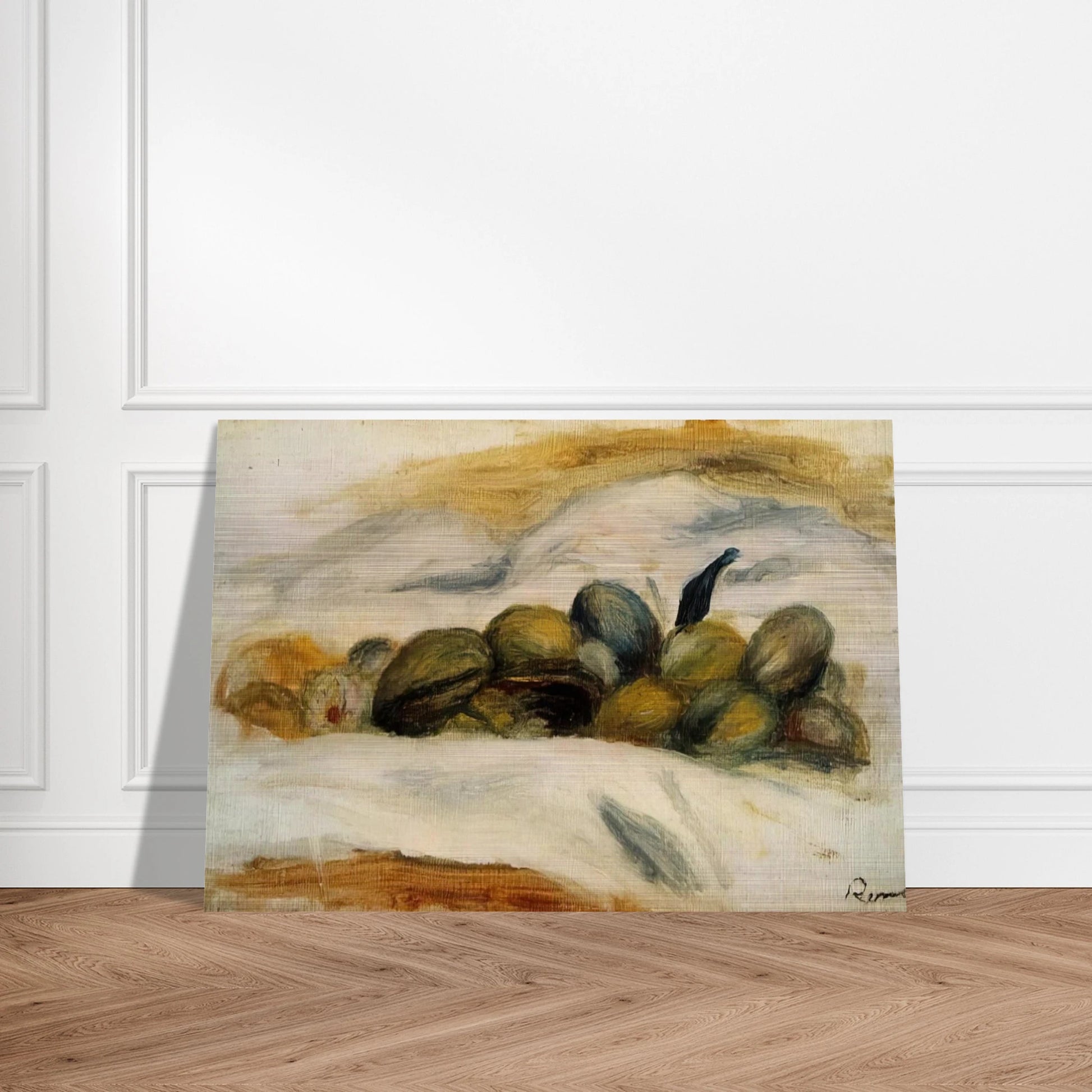 Still Life Almonds and Walnuts - Pierre-Auguste Renoir Brushed Aluminum Print - 70x100 cm / 28x40 inches | Pierre-Auguste Renoir Aluminum Print | Pierre-Auguste Renoir Prints