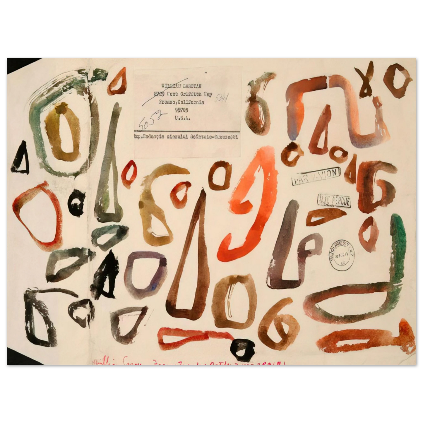 William Saroyan - Fresno Tuesday October 3, 1972 11 PM #1 - 1972  75x100 cm / 30x40inches Fine Art Poster
