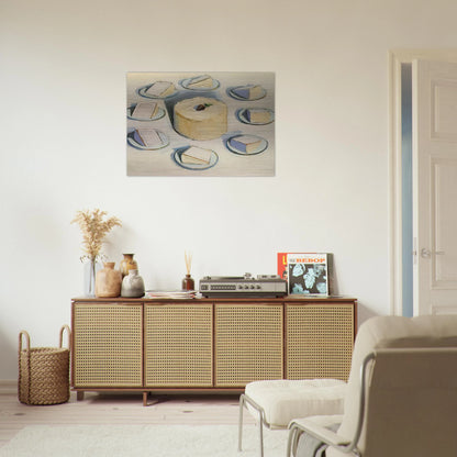 Around the Cake - 1962 - Wayne Thiebaud Brushed Aluminum Print - 70x100 cm / 28x40 inches | Wayne Thiebaud Aluminum Print | Wayne Thiebaud Prints