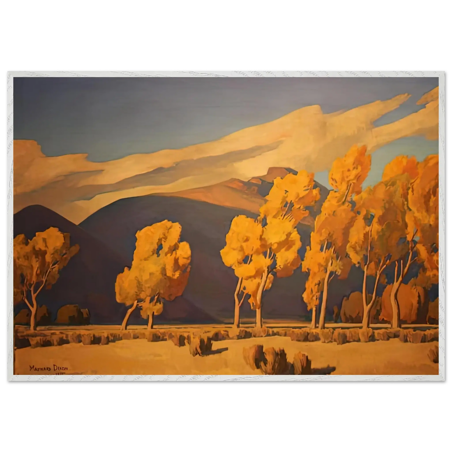 Maynard Dixon - NOVEMBER IN NEVADA 1935 Wall art - A3 (29.7 x 42  cm) - Premium Wooden Framed Poster With Fine Art Paper - Wood frame