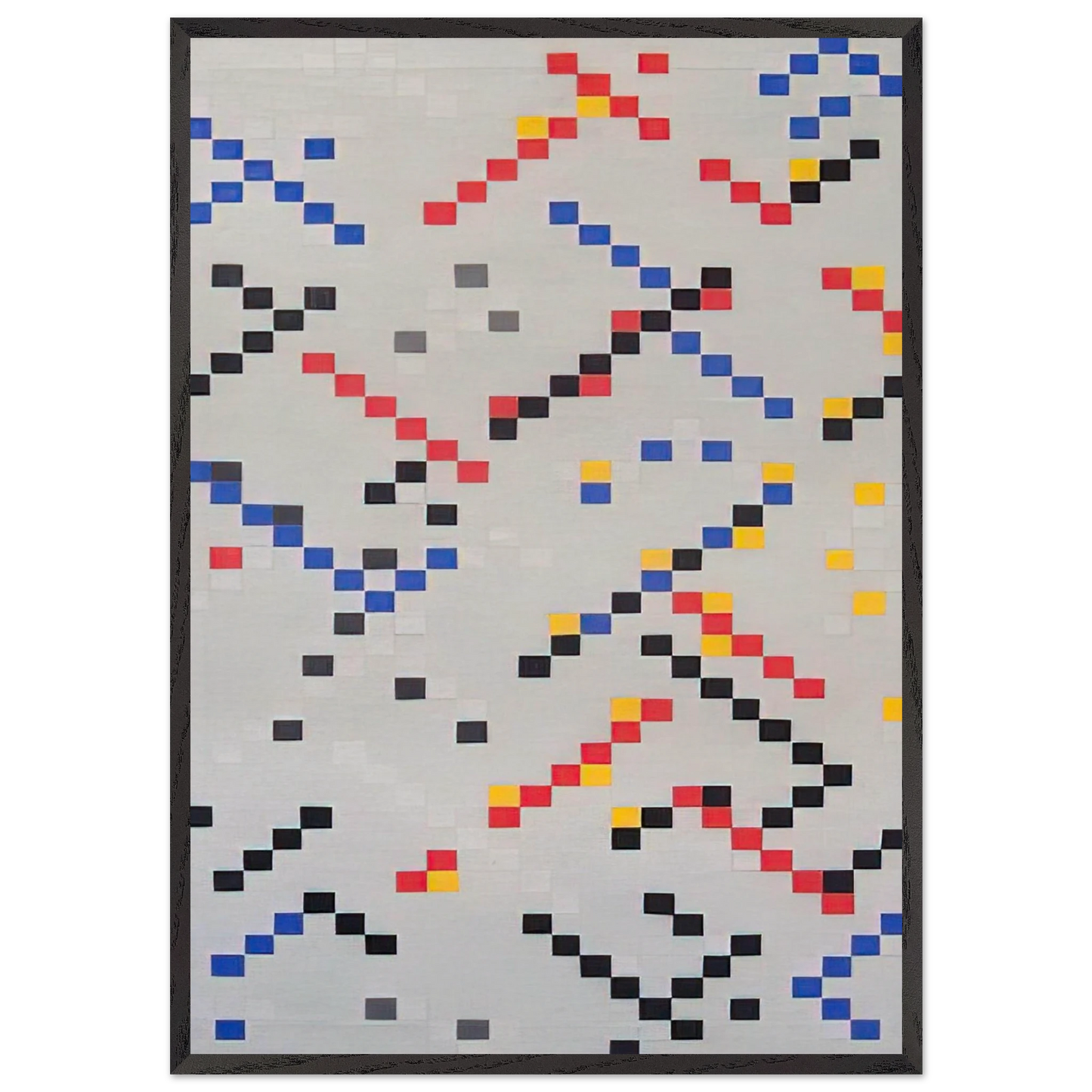 Inch Squares No 3 - 1949 - Leon Polk Smith 70x100 cm / 28x40 inches Framed Art Print – Black Wooden Frame