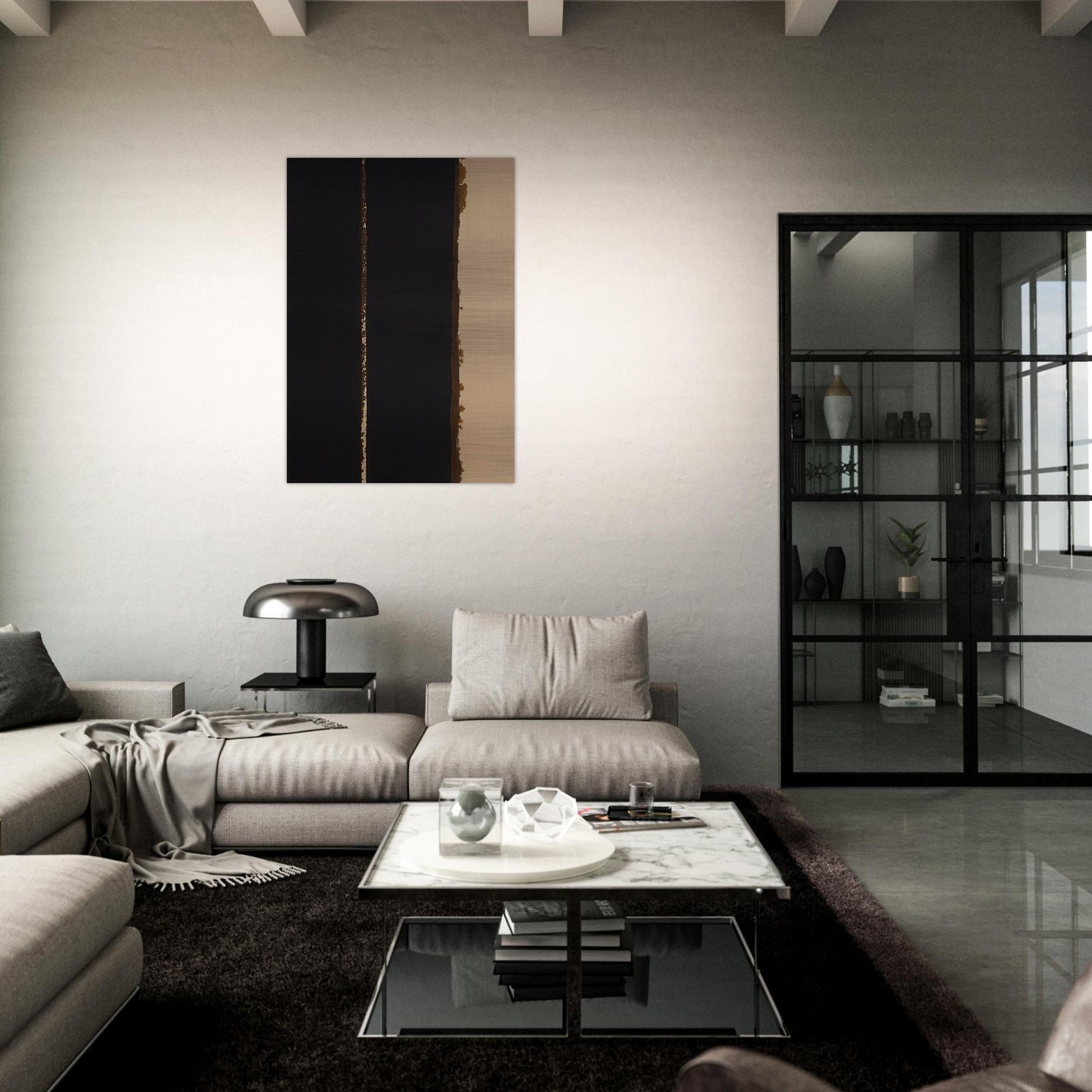Umber Blue - 1991 - Yun Hyong-keun Brushed Aluminum Print - 70x100 cm / 28x40 inches | Yun Hyong-keun Aluminum Print | Yun Hyong-keun Prints