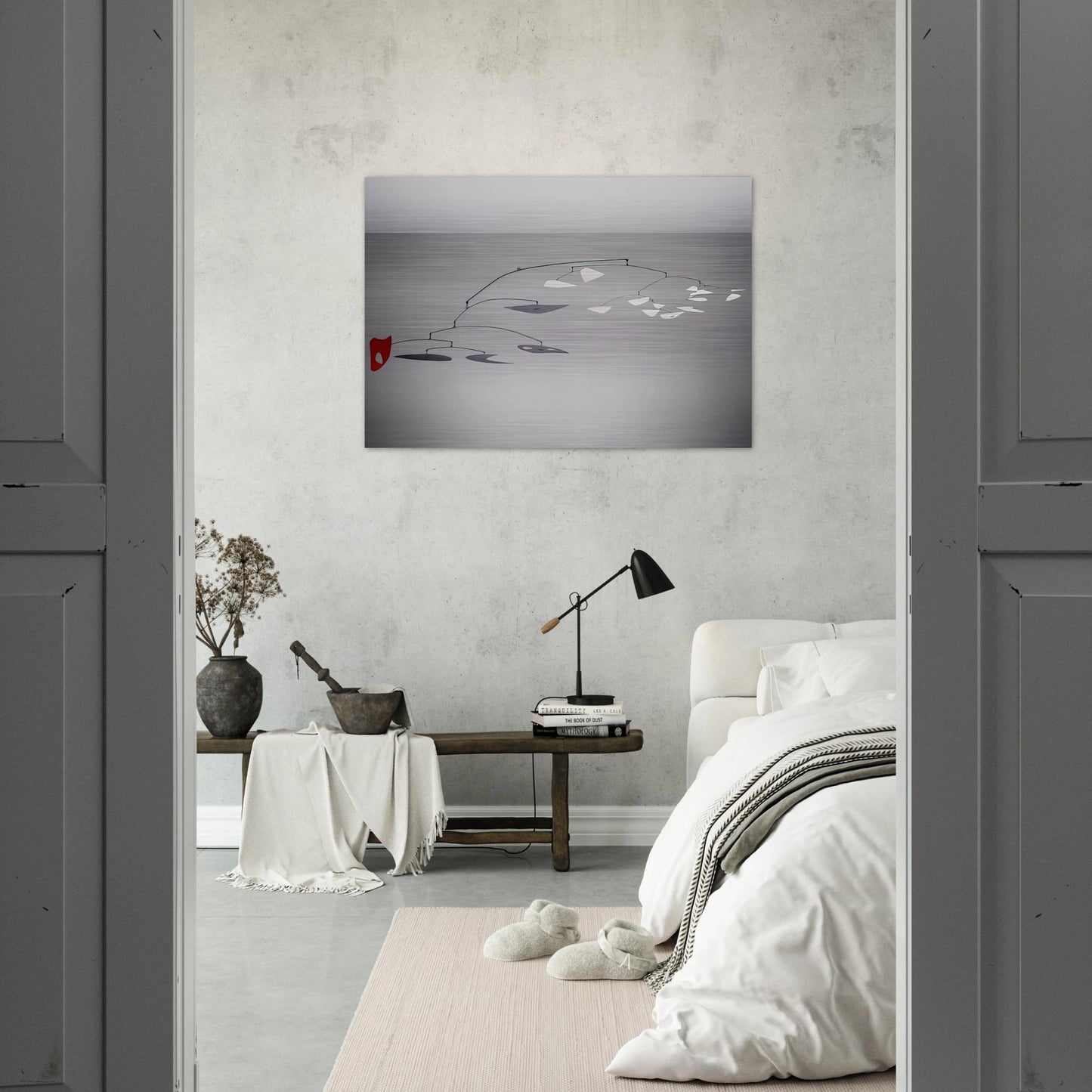 1 RED 4 BLACK PLUS X WHITE 1947 - Alexander Calder Brushed Aluminum Print - 70x100 cm / 28x40 inches | Alexander Calder Aluminum Print | Alexander Calder Prints