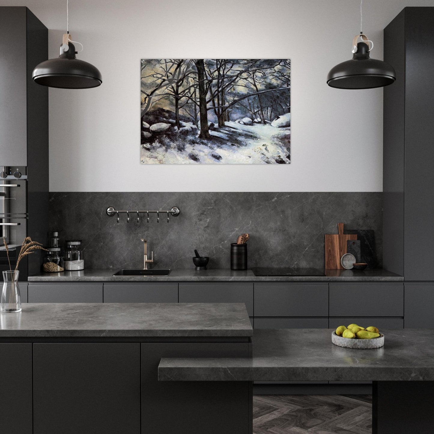 Melting Snow. Fontainbleau - Paul Cézanne Acrylic Print - 70x100 cm / 28x40″ inches