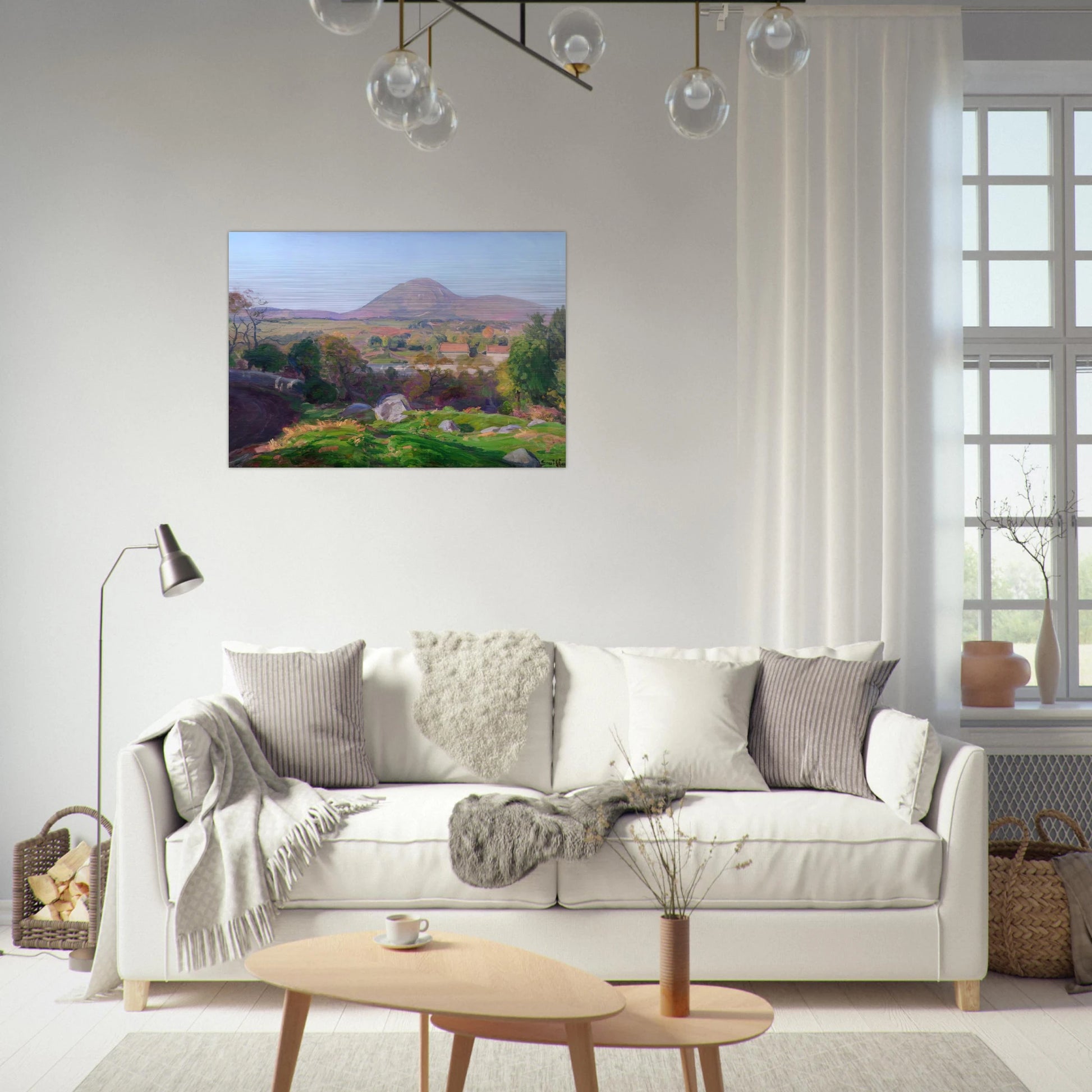 Landscape of Puy de Dôme - Armand Guillaumin Brushed Aluminum Print - 70x100 cm / 28x40 inches | Armand Guillaumin Aluminum Print | Armand Guillaumin Prints