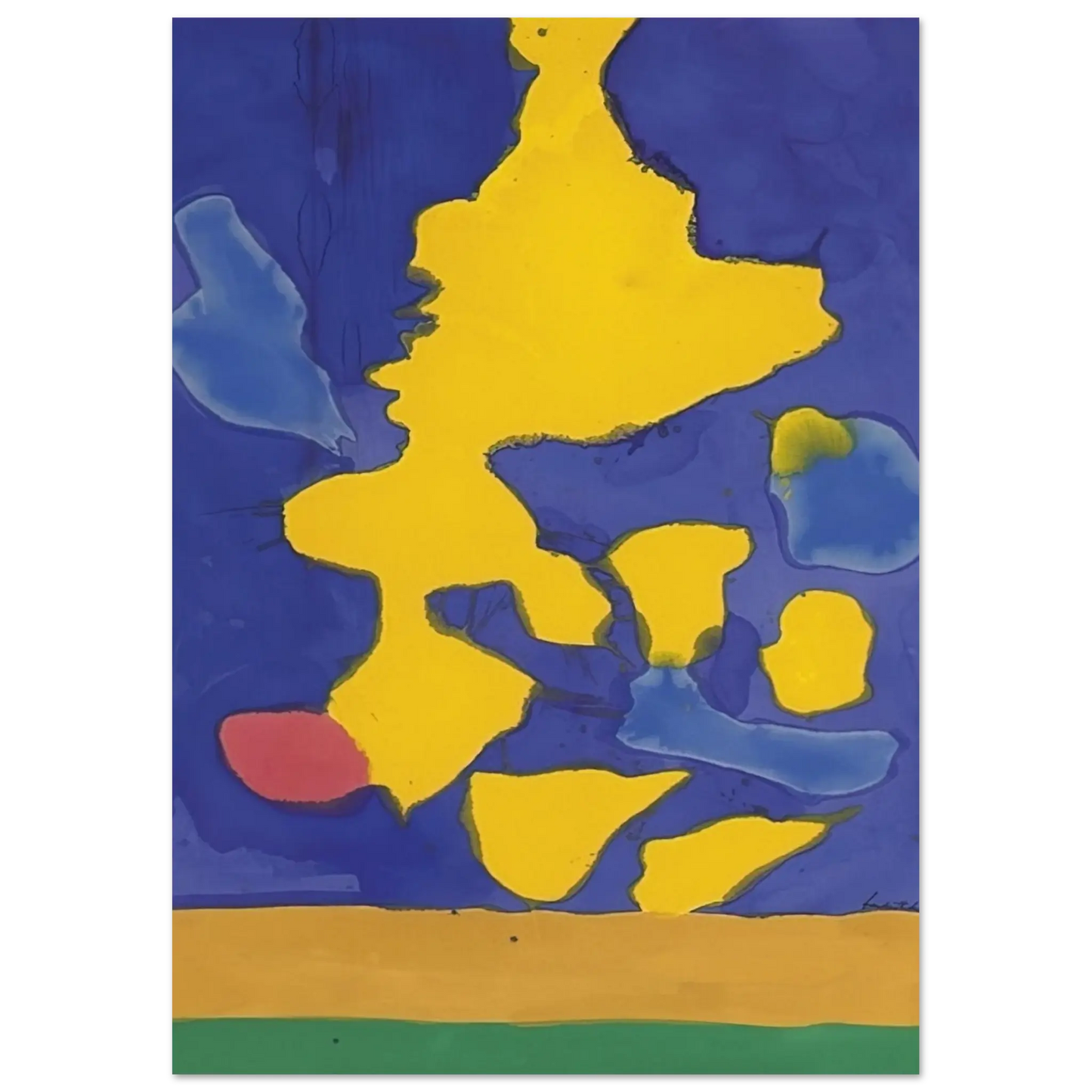 Helen Frankenthaler - Saturn Revisited - 1964 Wall art - 15x20 cm / 6x8 Inches - Premium Wooden Framed Poster With Fine Art Paper - Wood frame