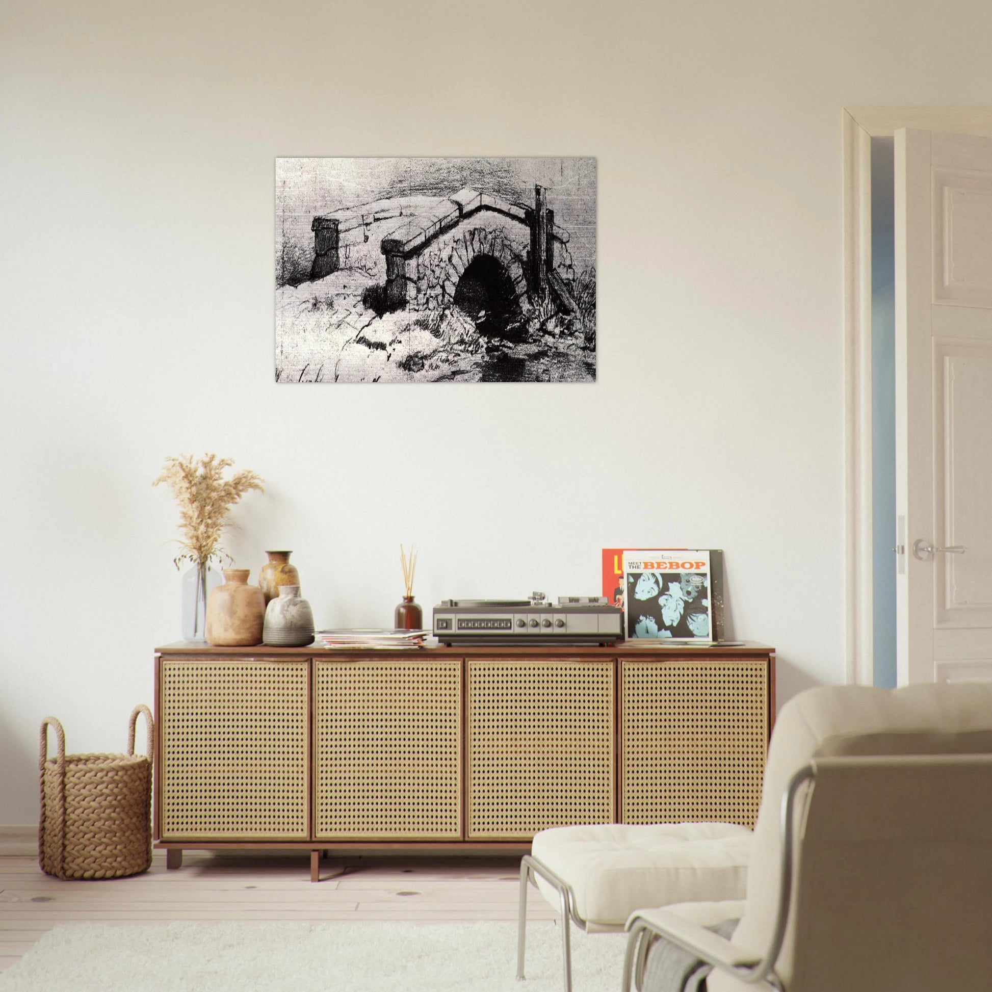 The Bridge - Vincent van Gogh Brushed Aluminum Print - 70x100 cm / 28x40 inches | Vincent van Gogh Aluminum Print | Vincent van Gogh Prints