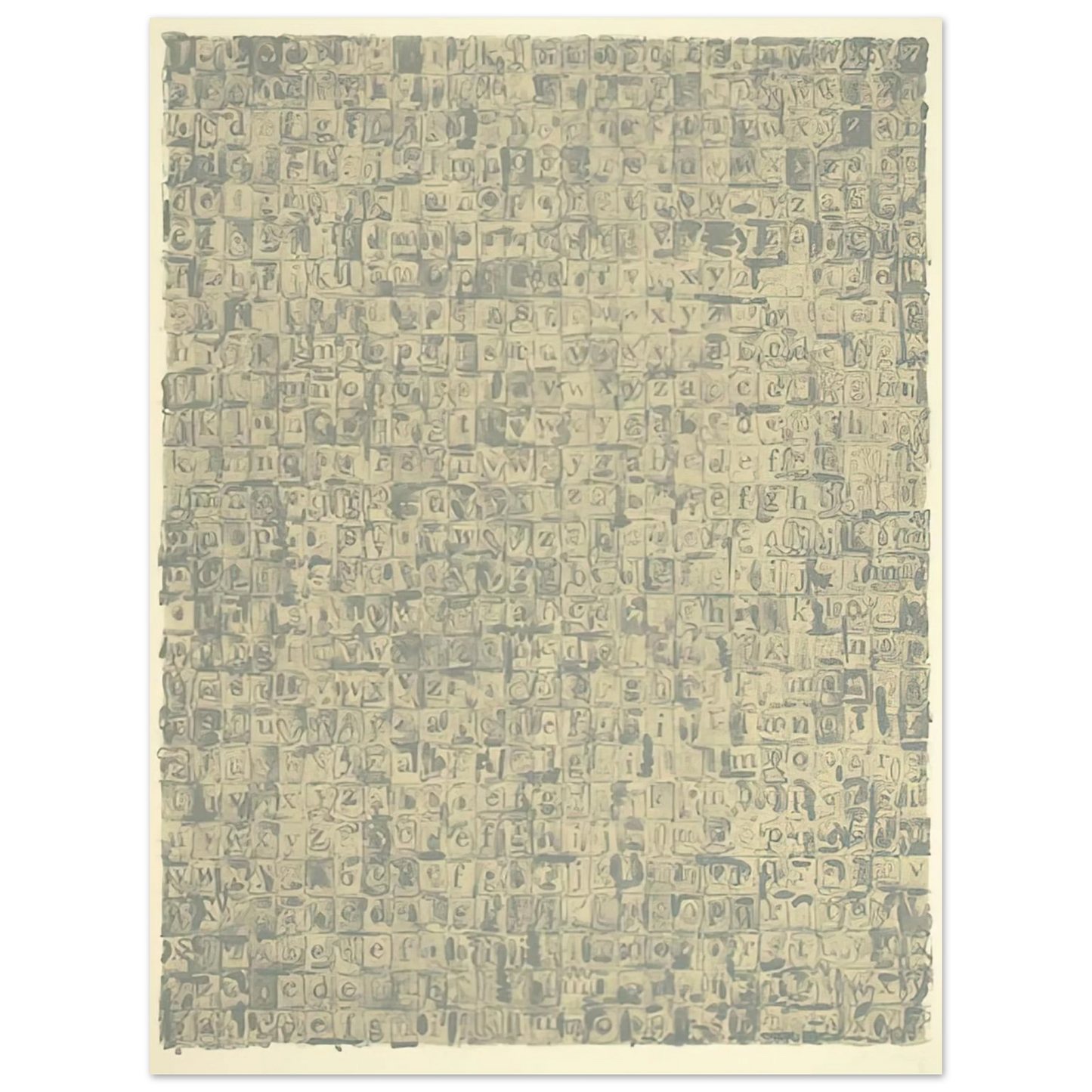 Jasper Johns - GRAY ALPHABETS ULAE 57 1968  75x100 cm / 30x40inches Fine Art Poster