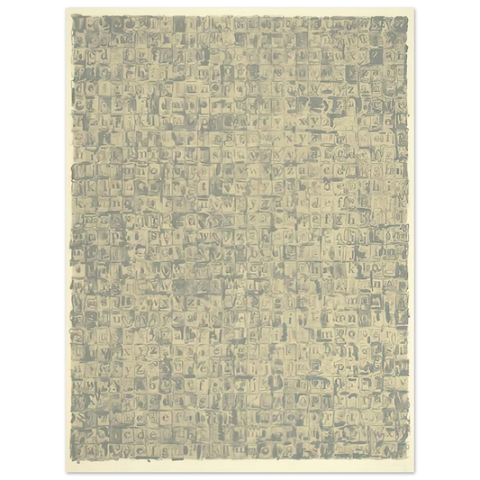 Jasper Johns - GRAY ALPHABETS ULAE 57 1968  75x100 cm / 30x40inches Fine Art Poster