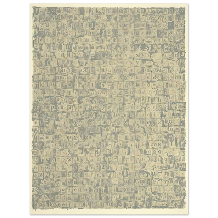 Jasper Johns - GRAY ALPHABETS ULAE 57 1968  75x100 cm / 30x40inches Fine Art Poster