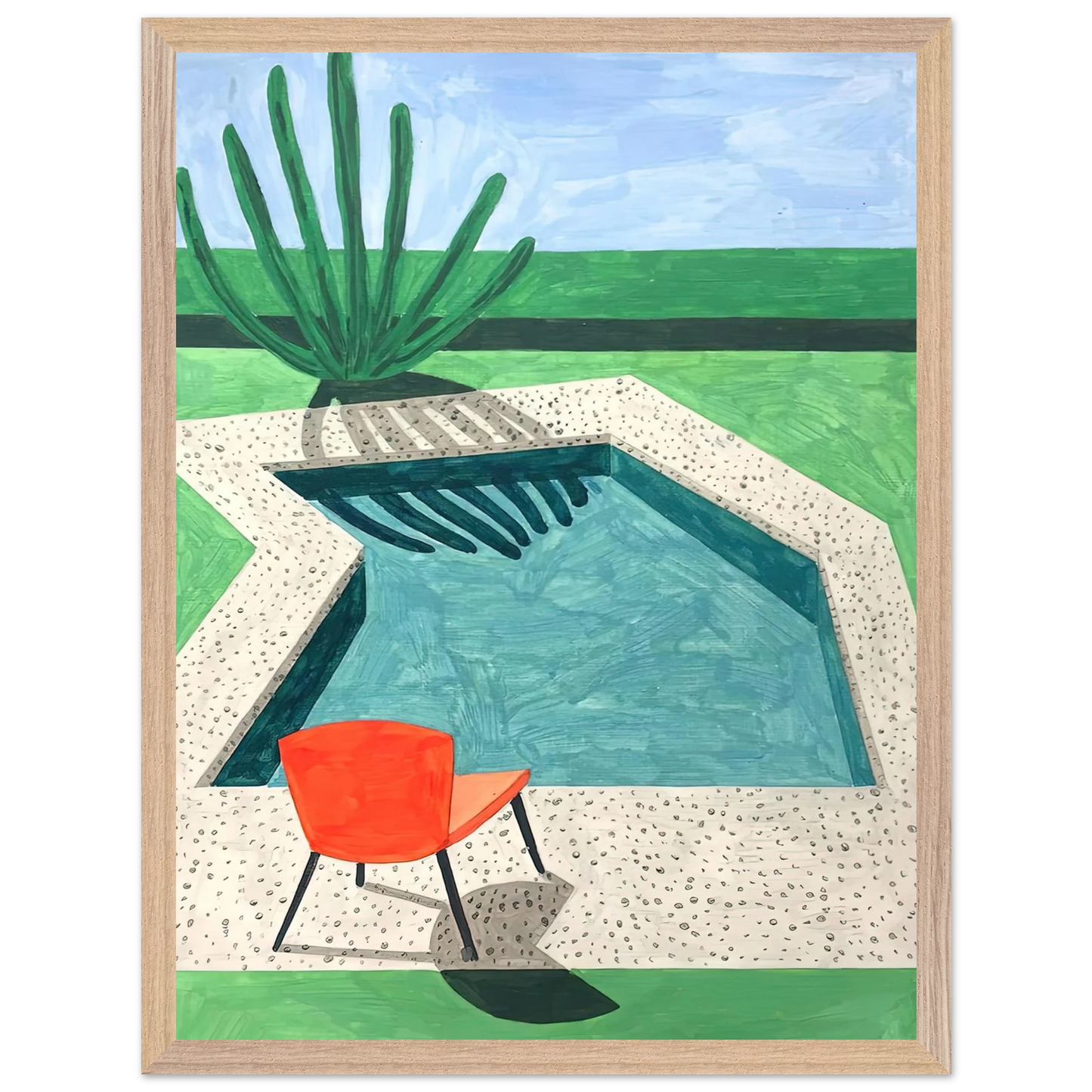 David Hockney - David Hockney Wall art - 27x35 cm / 11x14 inches - Premium Wooden Framed Poster With Fine Art Paper-canvas - Wood frame