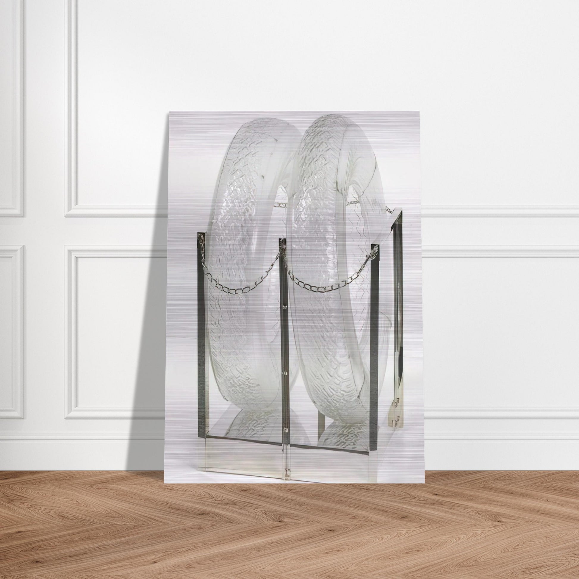 UNTITLED GLASS TIRES 1997 - Robert Rauschenberg Brushed Aluminum Print - 70x100 cm / 28x40 inches | Robert Rauschenberg Aluminum Print | Robert Rauschenberg Prints