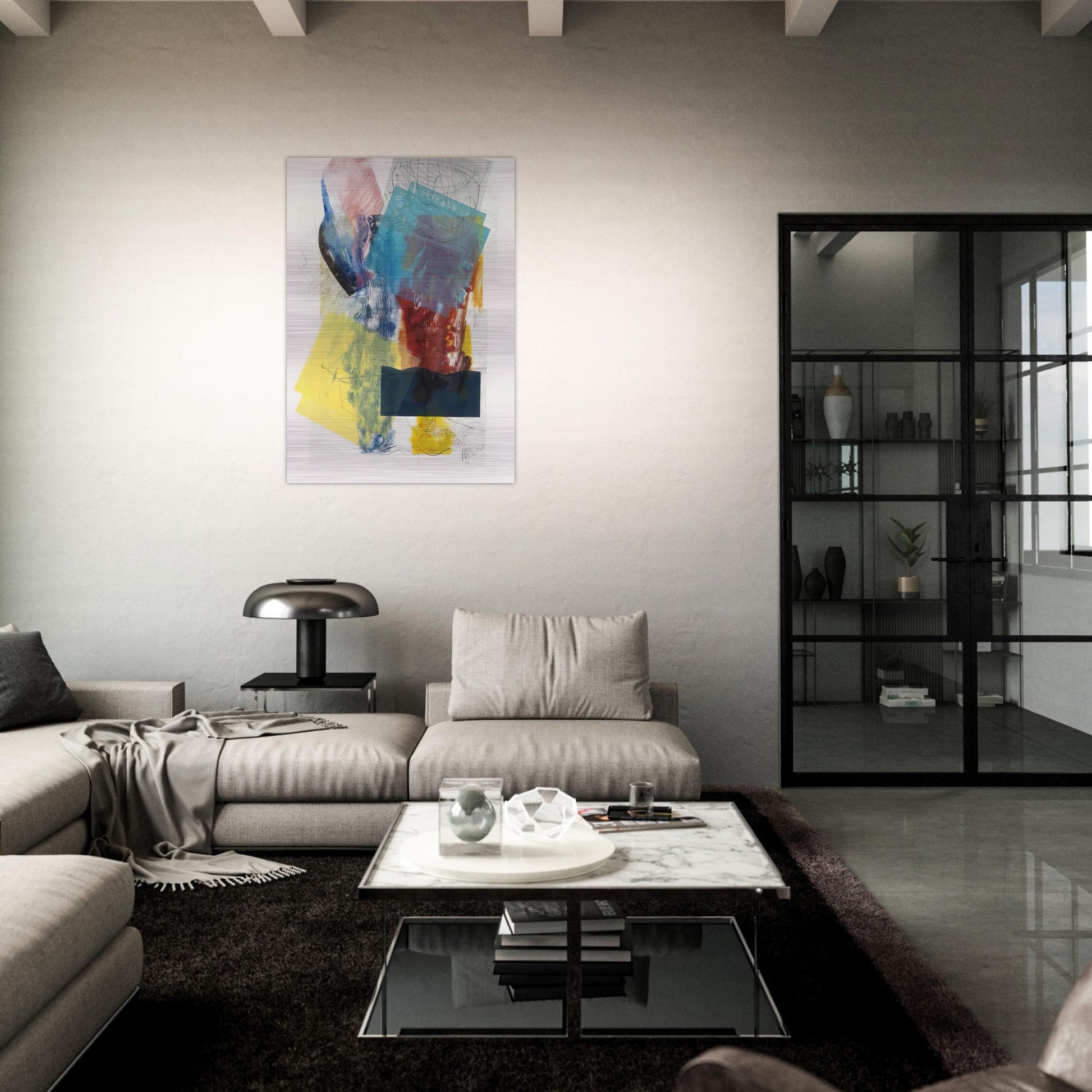Aviation 3 - Sam Gilliam Brushed Aluminum Print - 70x100 cm / 28x40 inches | Sam Gilliam Aluminum Print | Sam Gilliam Prints