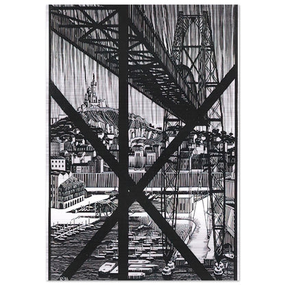 MARCEILLES DECEMBER 1936 1936 - MC Escher Brushed Aluminum Print - 70x100 cm / 28x40 inches | MC Escher Aluminum Print | MC Escher Prints