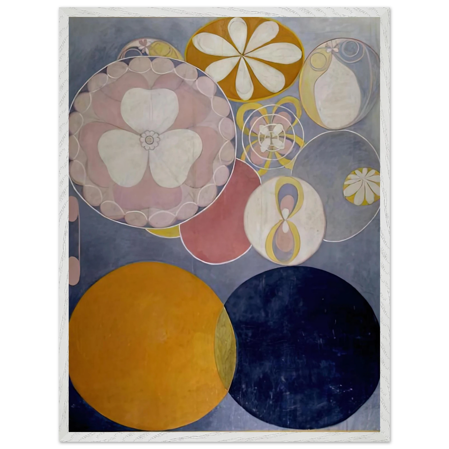 Hilma af Klint - DE TIO ST RSTA N 2 BARNAALDERN 1907 Wall art - 28x43  cm / XL (11x17 inches) - Premium Wooden Framed Poster With Fine Art Paper-canvas - Black frame