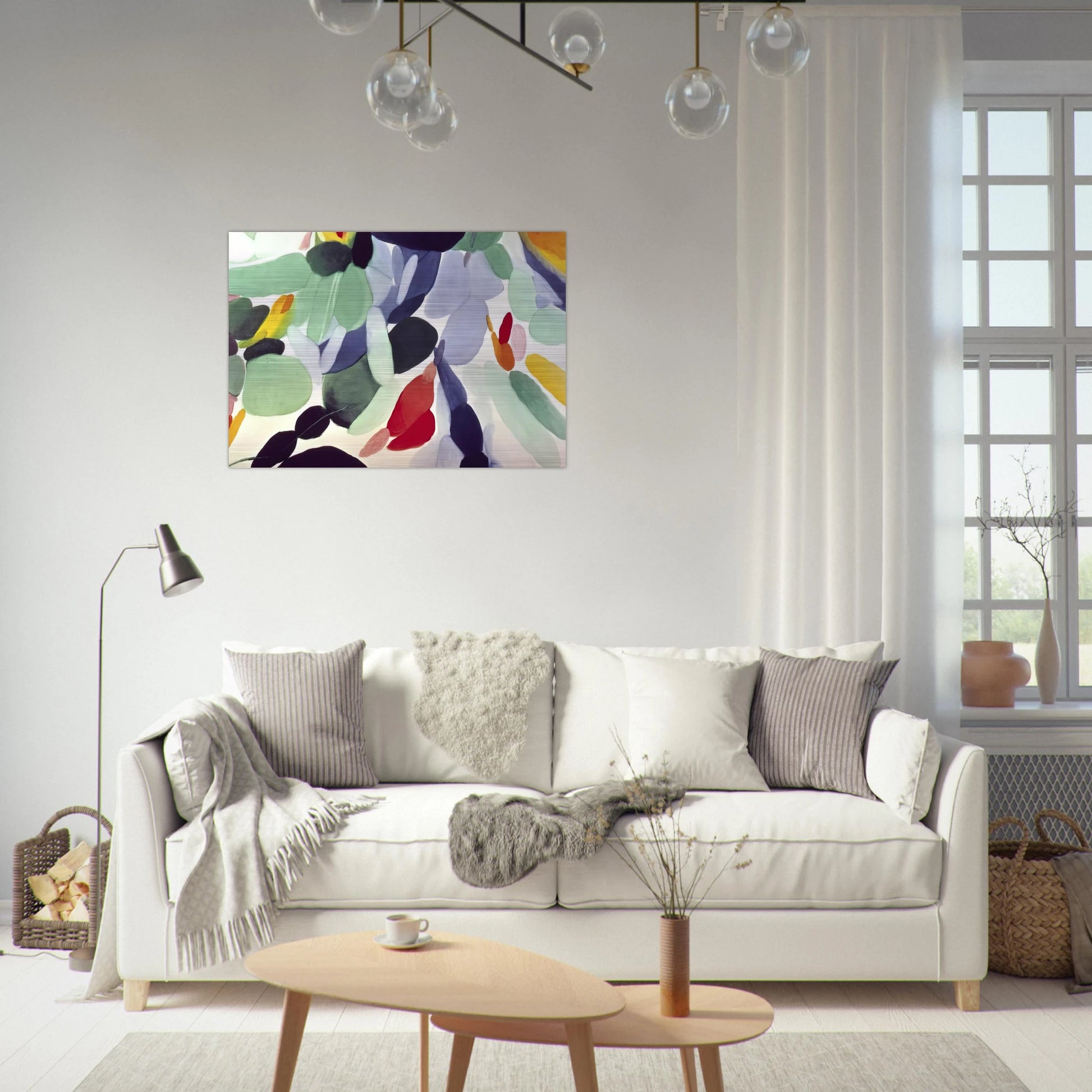 Seven Green Leagues - Alice Baber Brushed Aluminum Print - 70x100 cm / 28x40 inches | Alice Baber Aluminum Print | Alice Baber Prints