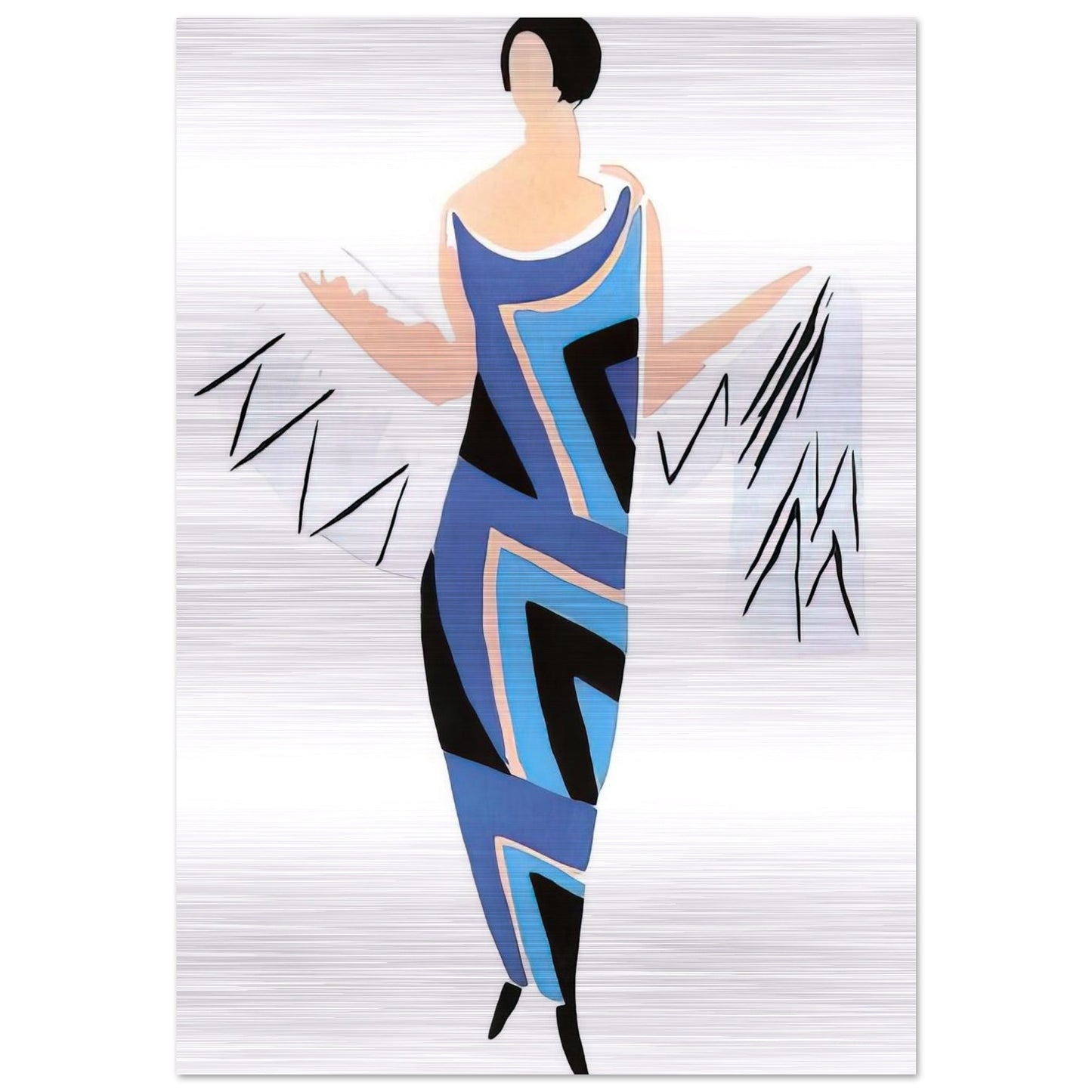 FASHION ILLUSTRATION 4 - Sonia Delaunay Brushed Aluminum Print - 70x100 cm / 28x40 inches | Sonia Delaunay Aluminum Print | Sonia Delaunay Prints