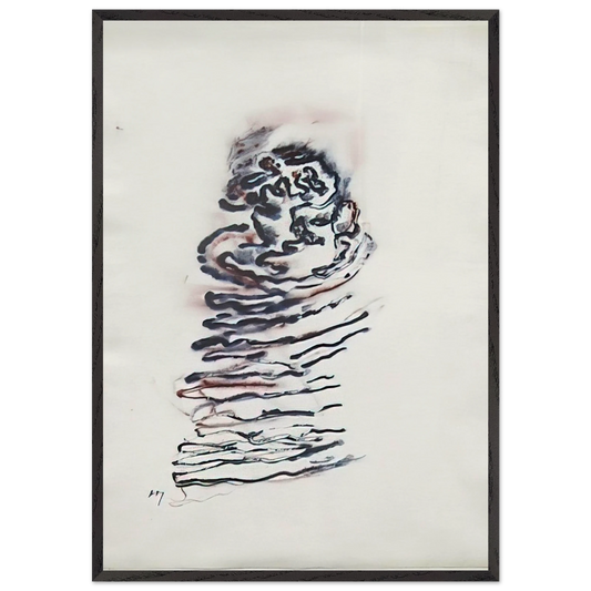 Untitled - 1970 N10 - Henri Michaux 70x100 cm / 28x40 inches Framed Art Print – Black Wooden Frame