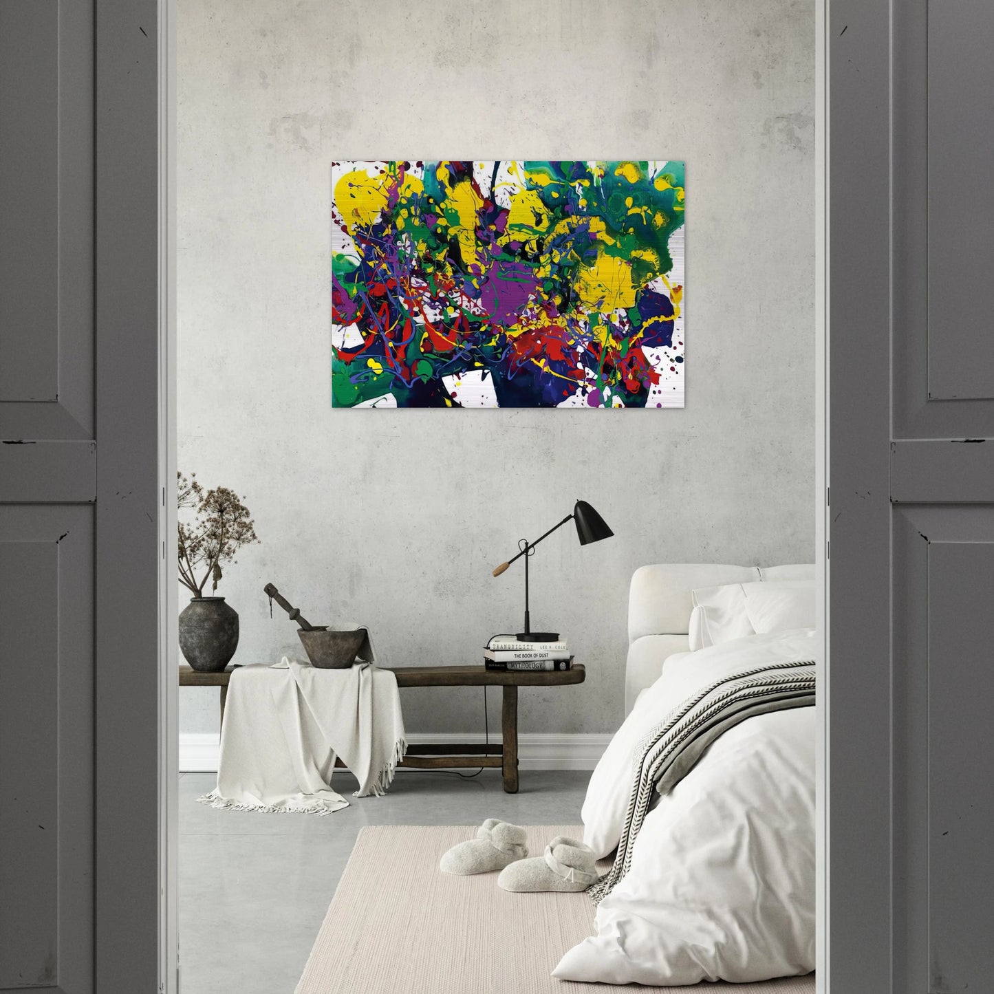 Untitled  SFP94-107 SFF1751  - Sam Francis Brushed Aluminum Print - 70x100 cm / 28x40 inches | Sam Francis Aluminum Print | Sam Francis Prints