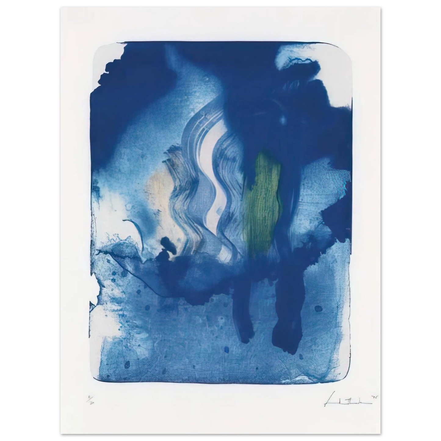 Helen Frankenthaler - Reflections V - 1995 Wall art - 13x18 cm / 5x7 inches - Fine Art Poster-canvas - -