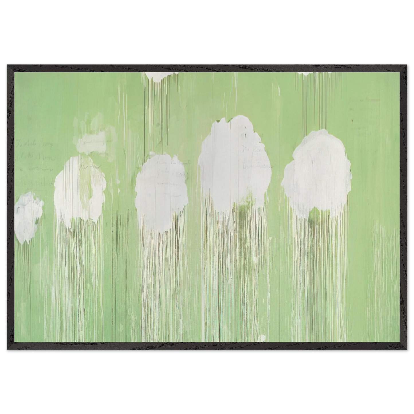 Untitled  Peony Blossom Painting  - Cy Twombly 70x100 cm / 28x40 inches Framed Art Print – Black Wooden Frame