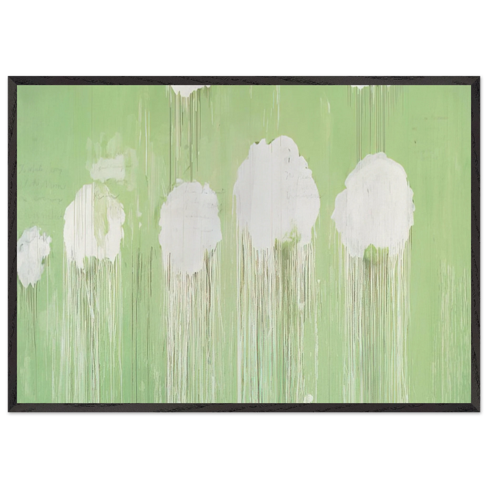 Untitled  Peony Blossom Painting  - Cy Twombly 70x100 cm / 28x40 inches Framed Art Print – Black Wooden Frame