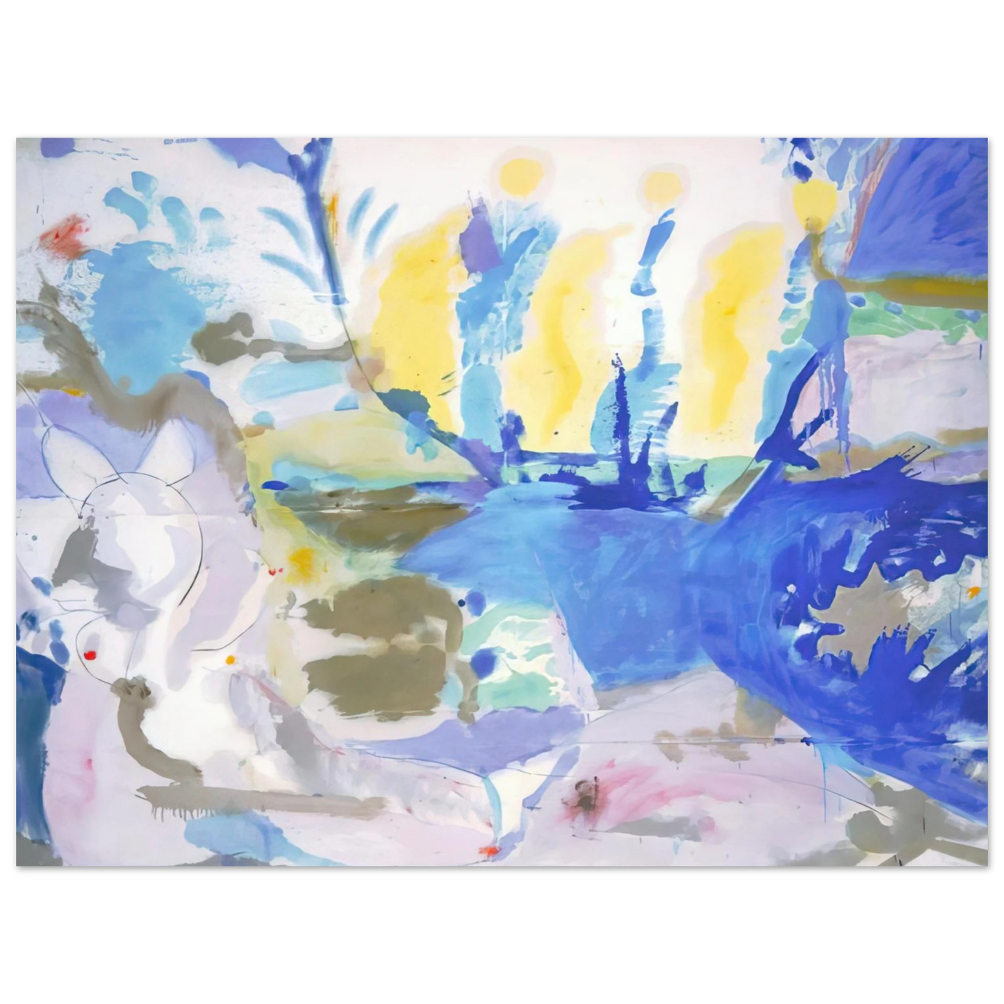 Helen Frankenthaler - Basque Beach - 1958 Wall art - A2 (42 x 59.4  cm) - Premium Wooden Framed Poster With Fine Art Paper-canvas - Black frame