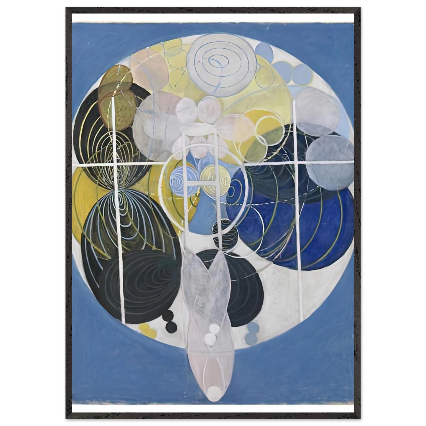 Hilma af Klint - THE LARGE FIGURE PAINTINGS NR 5 1907 Wall art - A3 (29.7 x 42  cm) - Premium Wooden Framed Poster With Fine Art Paper-canvas - Black frame