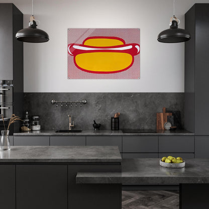 HOT DOG 1964 - Roy Lichtenstein Acrylic Print - 70x100 cm / 28x40″ inches | Roy Lichtenstein Wall Art | Roy Lichtenstein Prints