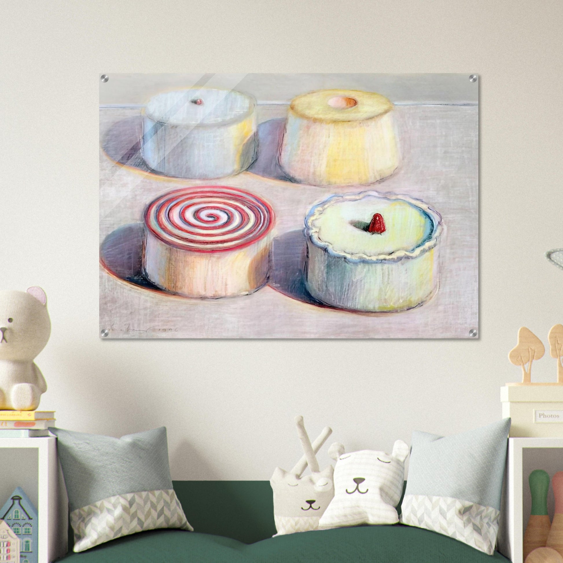 Four Cakes - 1996 - Wayne Thiebaud Acrylic Print - 70x100 cm / 28x40″ inches