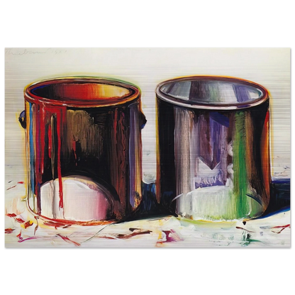 Two Paint Cans - 1987 - Wayne Thiebaud Brushed Aluminum Print - 70x100 cm / 28x40 inches | Wayne Thiebaud Aluminum Print | Wayne Thiebaud Prints