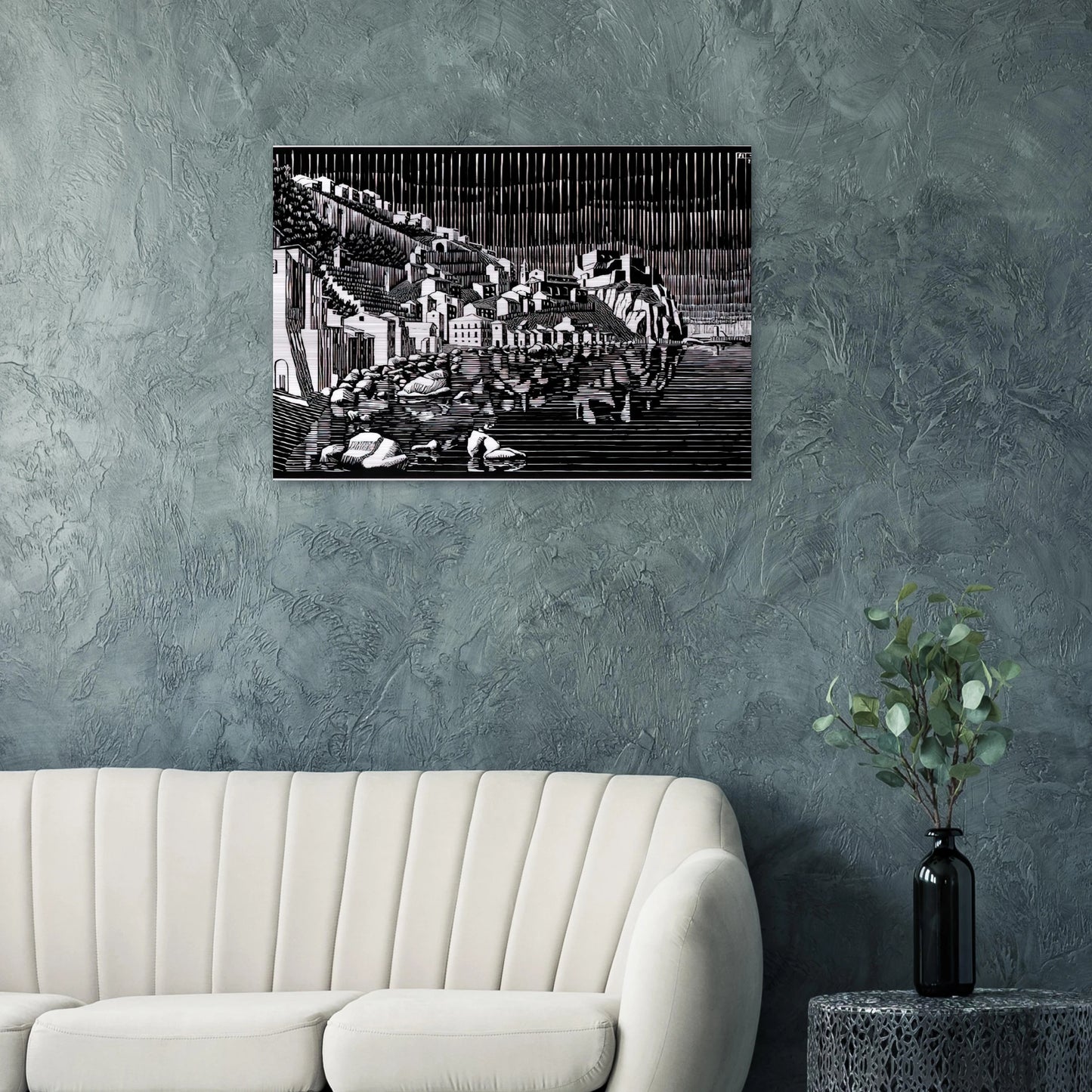 SCILLA CALABRIA FEBRUARY 1931 1931 - MC Escher Brushed Aluminum Print - 70x100 cm / 28x40 inches | MC Escher Aluminum Print | MC Escher Prints
