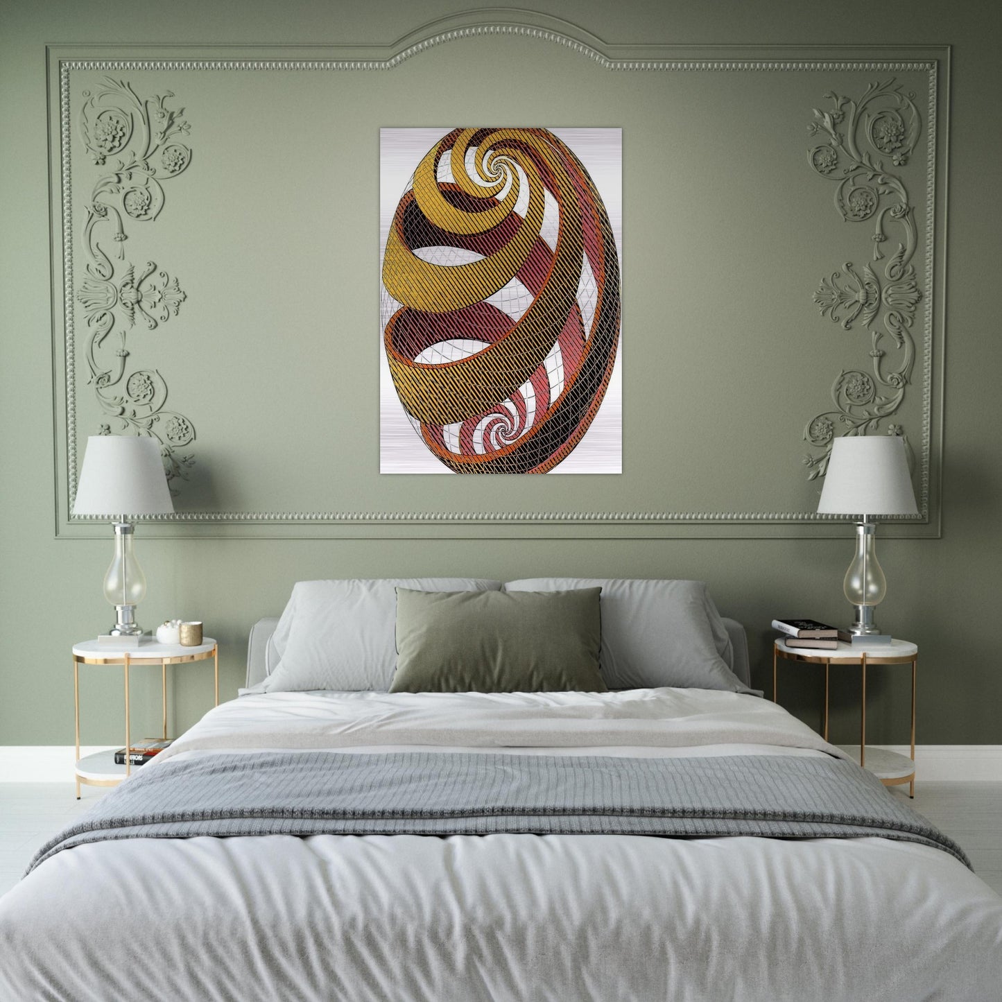 SPHERE SPIRALS - MC Escher Brushed Aluminum Print - 70x100 cm / 28x40 inches | MC Escher Aluminum Print | MC Escher Prints