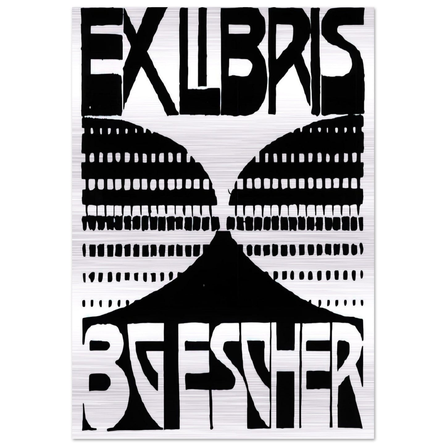 BOOKPLATE B G ESCHER BEER - MC Escher Brushed Aluminum Print - 70x100 cm / 28x40 inches | MC Escher Aluminum Print | MC Escher Prints | Maurits Cornelis Escher Prints