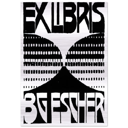 BOOKPLATE B G ESCHER BEER - MC Escher Brushed Aluminum Print - 70x100 cm / 28x40 inches | MC Escher Aluminum Print | MC Escher Prints | Maurits Cornelis Escher Prints