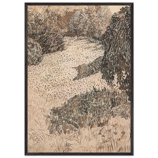 The Corner of the Park - Vincent van Gogh 70x100 cm / 28x40 inches Framed Art Print – Black Wooden Frame