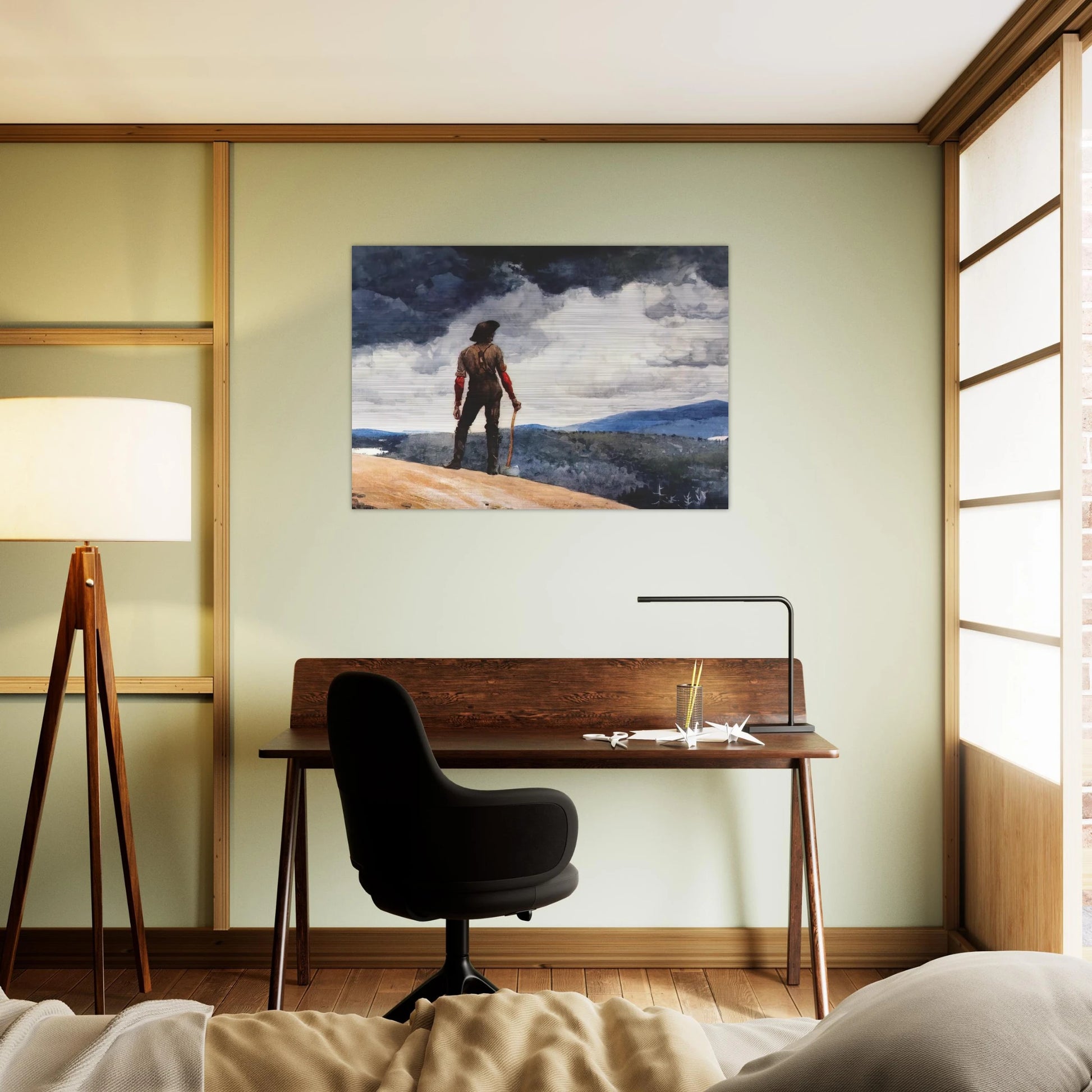 THE WOODCUTTER - Winslow Homer Brushed Aluminum Print - 70x100 cm / 28x40 inches | Winslow Homer Aluminum Print | Winslow Homer Prints
