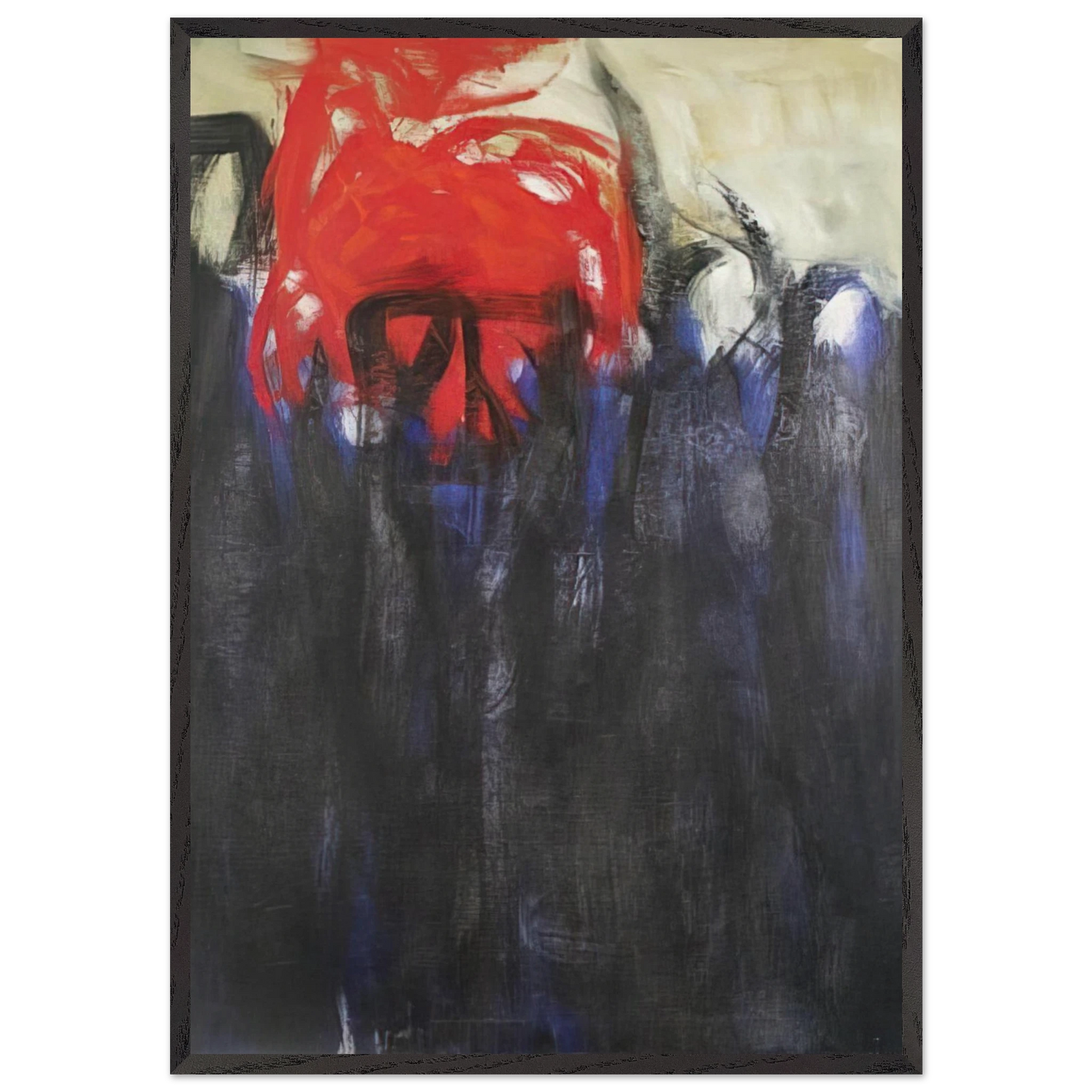 Untitled Columns of Fire - 1956 - Theodoros Stamos 70x100 cm / 28x40 inches Framed Art Print – Black Wooden Frame