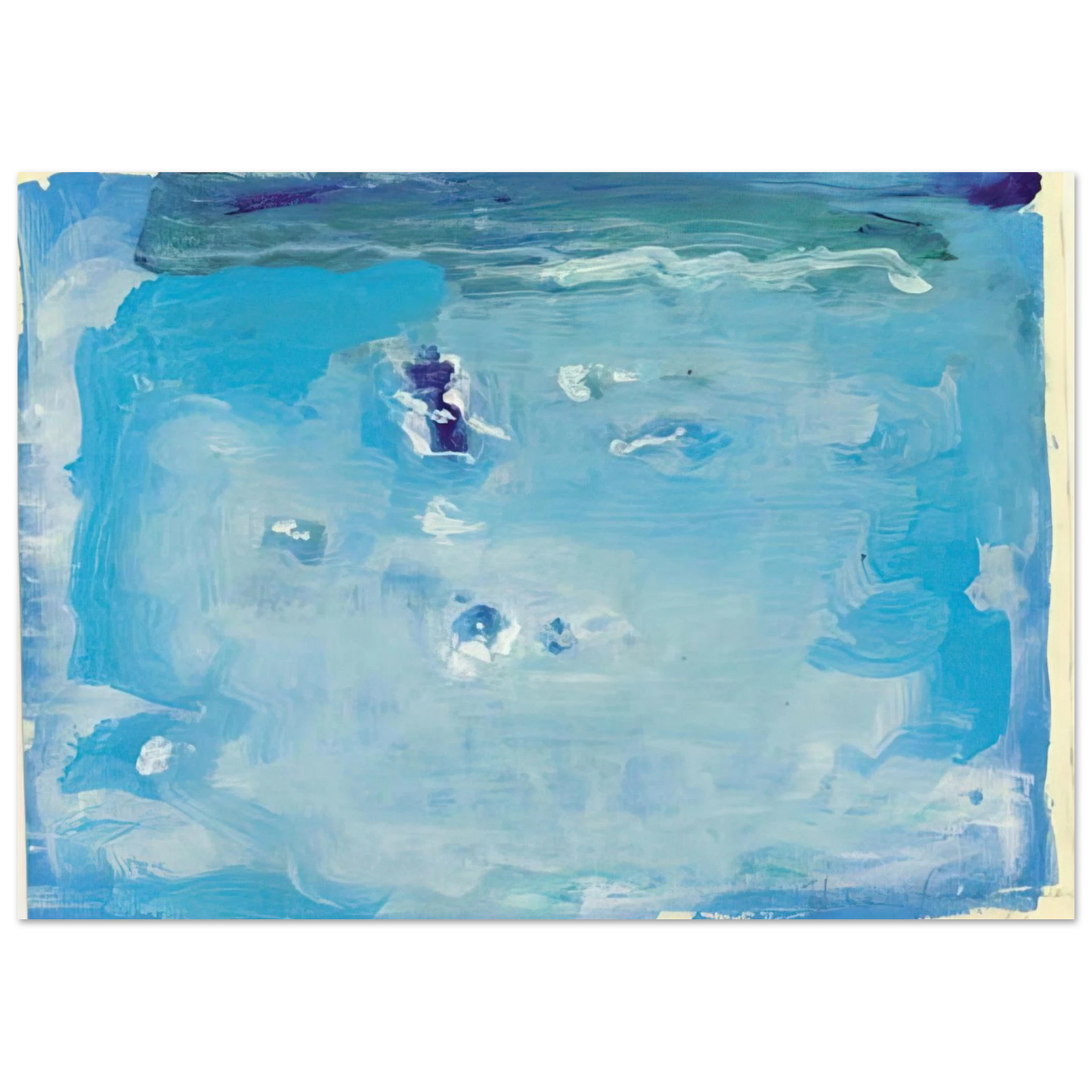 Helen Frankenthaler - Untitled - Color Field Painting, Lyrical Abstraction Wall art - 21x29.7 cm / 8x12" - Premium Wooden Framed Poster With Fine Art Paper-canvas - Wood frame