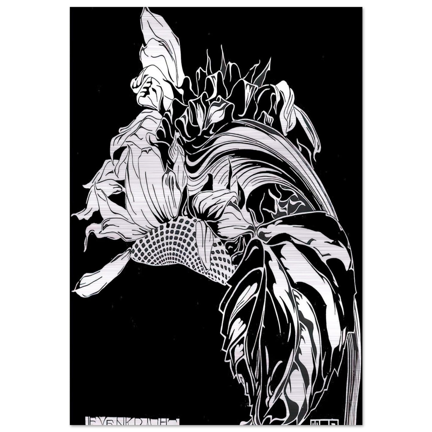 LIFE FORCE - MC Escher Brushed Aluminum Print - 70x100 cm / 28x40 inches | MC Escher Aluminum Print | MC Escher Prints