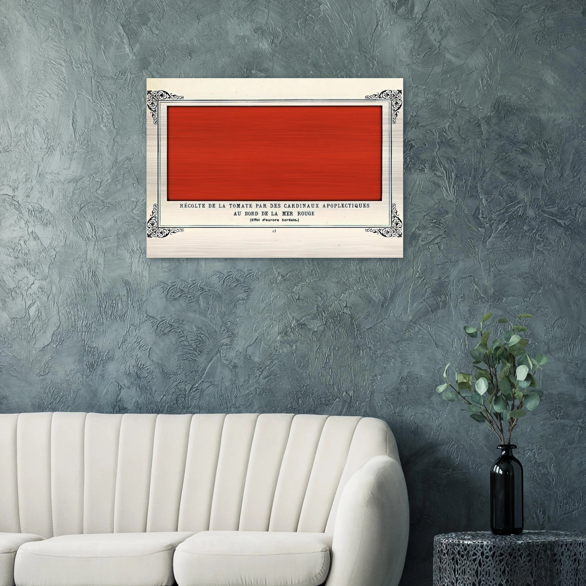 Apoplectic Cardinals Harvesting Tomatoes on the Shore of the Red Sea Study of the Aurora Borealis - Alphonse Allais Brushed Aluminum Print - 70x100 cm / 28x40 inches | Alphonse Allais Aluminum Print | Alphonse Allais Prints
