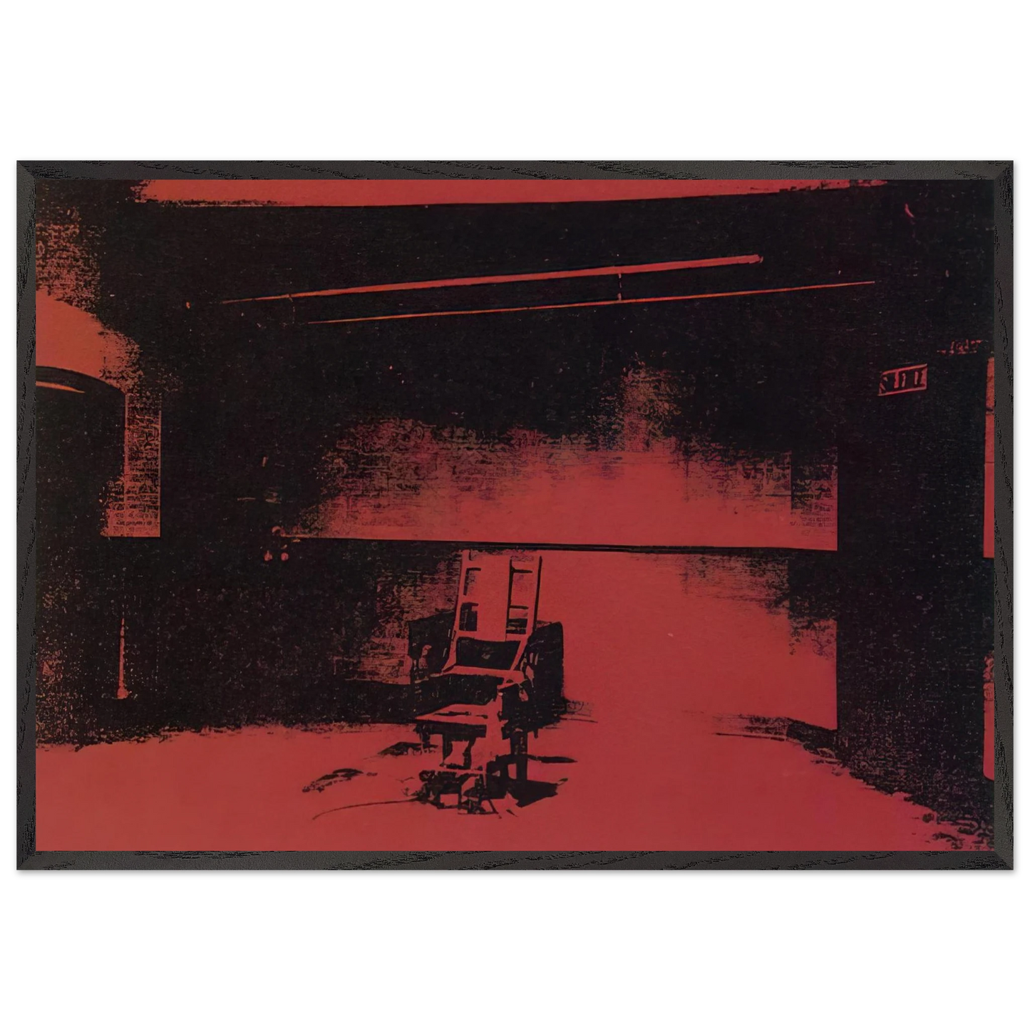 Early electric chair - Andy Warhol 70x100 cm / 28x40 inches Framed Art Print – Black Wooden Frame