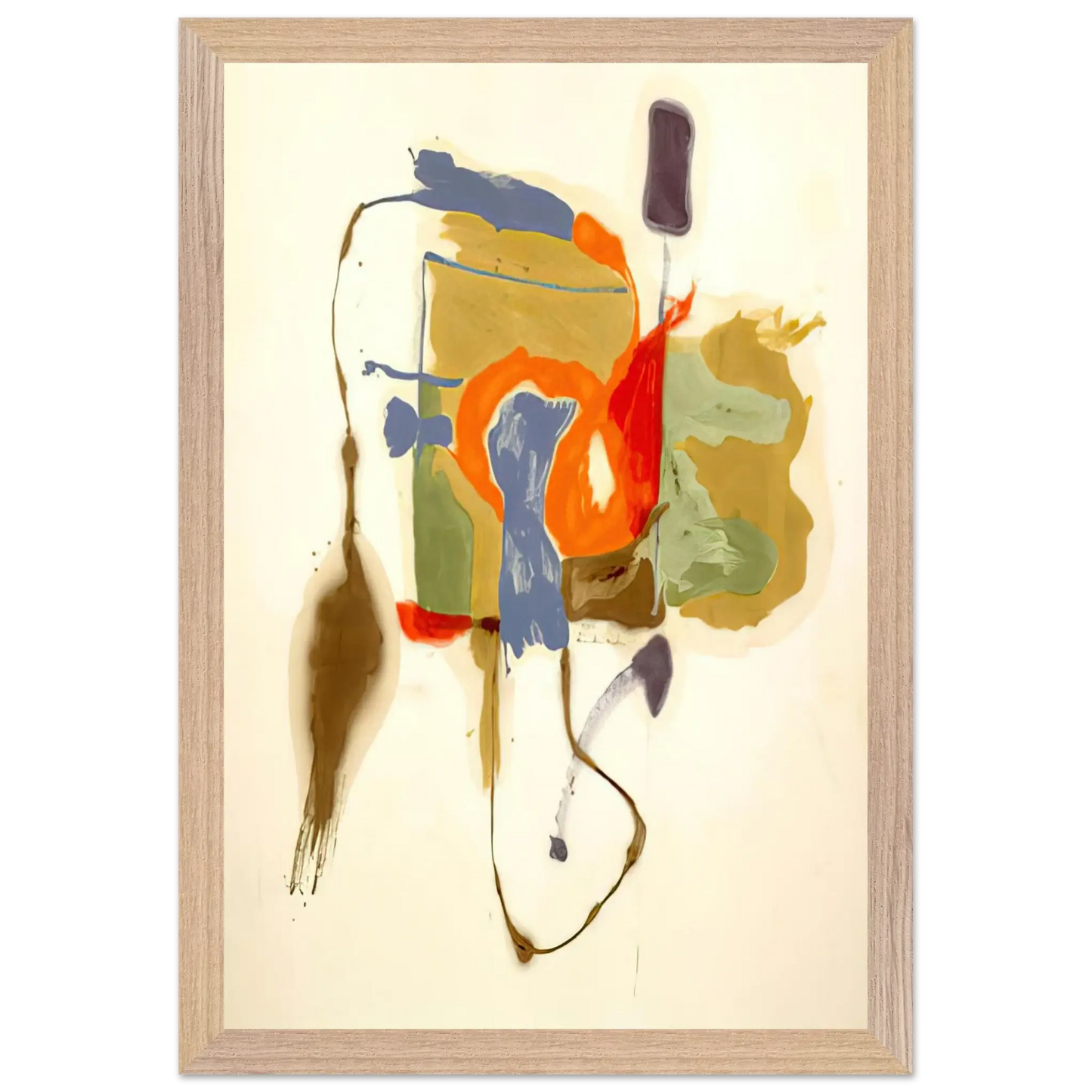 Helen Frankenthaler - Blue Form in a Scene - 1961 Wall art - 15x20 cm / 6x8 Inches - Premium Wooden Framed Poster With Fine Art Paper - Wood frame