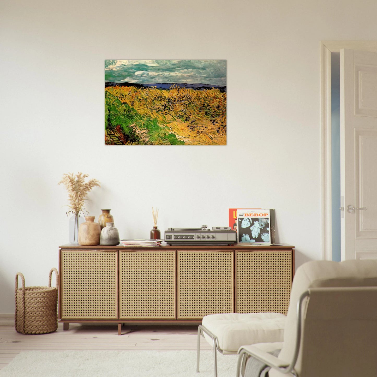Wheat Field with Cornflowers - Vincent van Gogh Brushed Aluminum Print - 70x100 cm / 28x40 inches | Vincent van Gogh Aluminum Print | Vincent van Gogh Prints