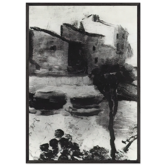 LLANE BEACH CADAQUES - Salvador Dali 70x100 cm / 28x40 inches Framed Art Print – Black Wooden Frame